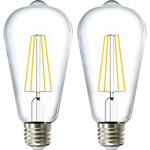 image:imageDusk to Dawn LED Outdoor Lights Bulb ST64 Edison Style Automatic Light Sensing Bulbs 800 LM 7W 60W Equivalent 3000K Warm White E26 Base UL 2 Pack2 Count Pack of 1