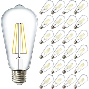 image:imageDusk to Dawn LED Outdoor Lights Bulb ST64 Edison Style Automatic Light Sensing Bulbs 800 LM 7W 60W Equivalent 3000K Warm White E26 Base UL 2 Pack24 Count Pack of 1