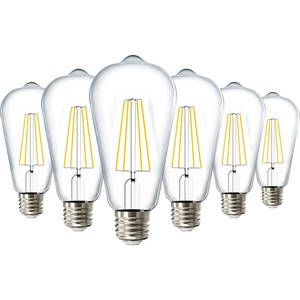 image:imageDusk to Dawn LED Outdoor Lights Bulb ST64 Edison Style Automatic Light Sensing Bulbs 800 LM 7W 60W Equivalent 3000K Warm White E26 Base UL 2 Pack6 Count Pack of 1