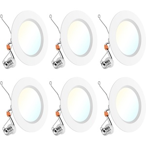 image:imageSunco 6 Pack 6 Inch LED Recessed Light Retrofit Can Lights for Ceiling 1700 LM High Brightness Selectable CCT 2700K3000K4000K5000K6000K 17W120W Dimmable Baffle Trim Damp Rated ULWhite
