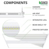 image:imageSunco 2 Pack LED Warehouse Lights Linear High Bay Dimmable 110V 5000K Daylight 2FT 220W HID Replacement 30800 LM Damp Rated Super Bright Commercial Grade Lighting  UL DLC  30800LM 120277V Hanging Mount Damp Rated Commercial Lighting for Warehouses Shops Garages and Gyms