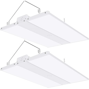 image:imageSunco 2 Pack LED Warehouse Lights Linear High Bay Dimmable 110V 5000K Daylight 2FT 220W HID Replacement 30800 LM Damp Rated Super Bright Commercial Grade Lighting  UL DLC  30800LM 120277V Hanging Mount Damp Rated Commercial Lighting for Warehouses Shops Garages and Gyms