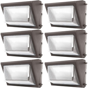 image:imageSunco 6 Pack 80W LED Wall Pack Outdoor Industrial Dimmable Waterproof Commercial Grade Security Warehouse Super Bright Parking Lot Lighting 7600 Lumens 5000K Daylight AC120277V6 Pack