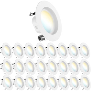 image:imageSunco 24 Pack 6 Inch LED Can Lights Retrofit Recessed Lighting Smooth Trim 965 LM 13W 60W Equivalent Selectable CCT 3000K4000K5000K6000K6500K Dimmable Damp Rated UL4
