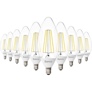 image:imageSunco 10 Pack B11 5000K Filament LED Light Bulbs E12 Dusk to Dawn 5W40W27K